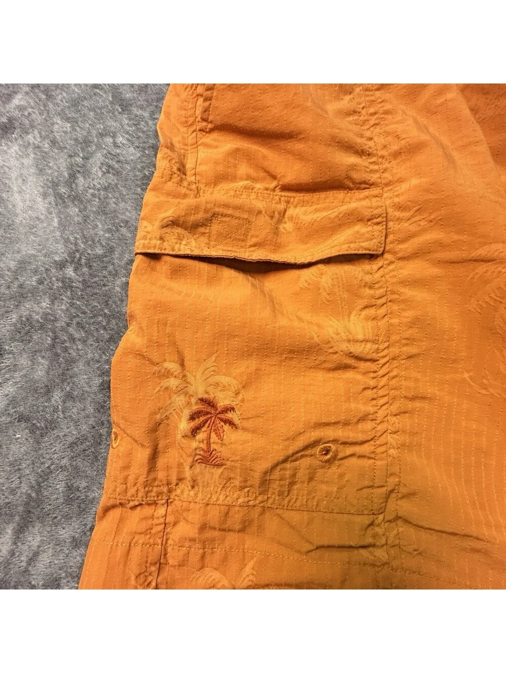 Tommy Bahama Men’s XL Orange Palm Tree Swim Trunks Cargo Board Shorts